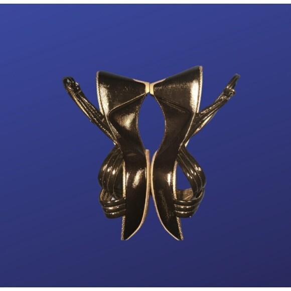 VIA SPIGA Faux Patent Leather Platform Wedge Sandal, GLOSS BLACK, Size 8.5,NWOB* - Picture 4 of 8